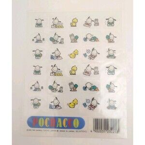 VTG Sanrio Clear Mini Stickers Pochacco Dog Japan Sealed Rare 1989 1994